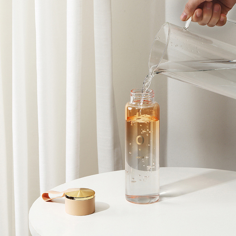 Fashion Cute Glass Water Bottle 400ml Gradient Color Cup Milk Bottles Coffee Mug Wholesale Items Eco Friendly