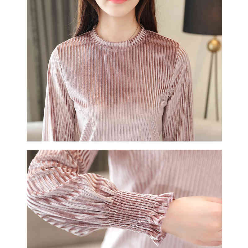 Fashion Women Tops and Blouses Long Sleeve Velour Blouse Shirt Plus Size 3XL Blusas Feminina 6702 50 210427