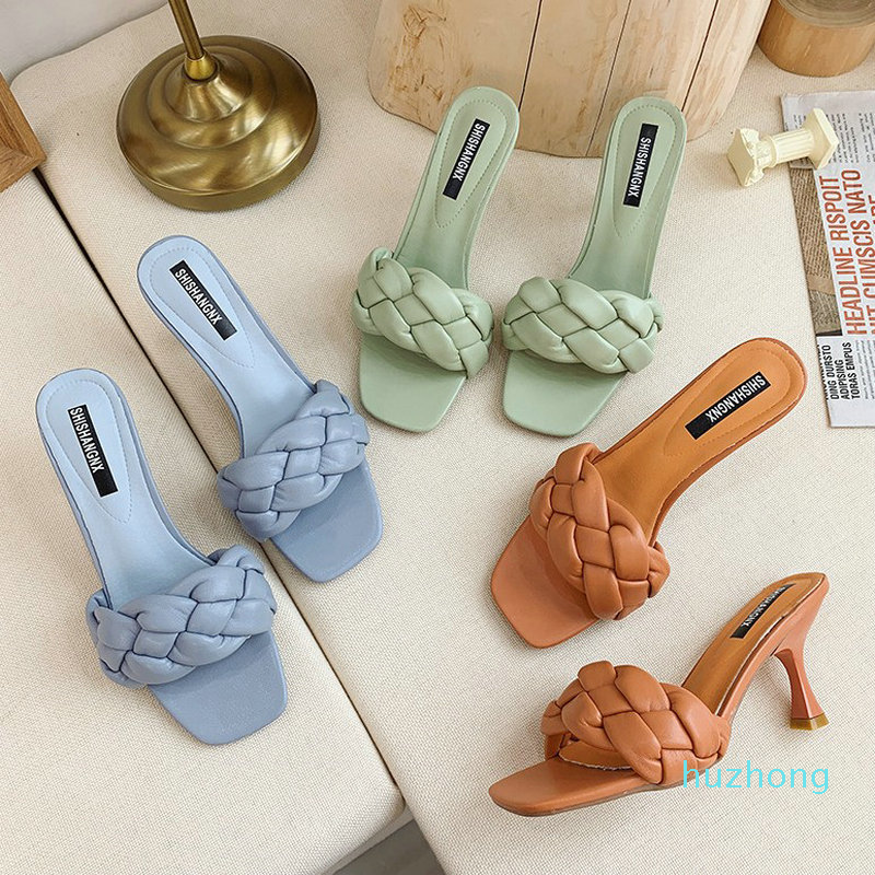 New Design Weave Women slipper Ladies Thin High Heel Sandal Open Toe Slip On Summer Outdoor Slides Flip Flop Shoe Drop Ship, Black
New Design Weave Women slipper Ladies Thin High Heel Sandal Open Toe Slip On Summer Outdoor Slides Flip Flop Shoe Drop Ship, Black