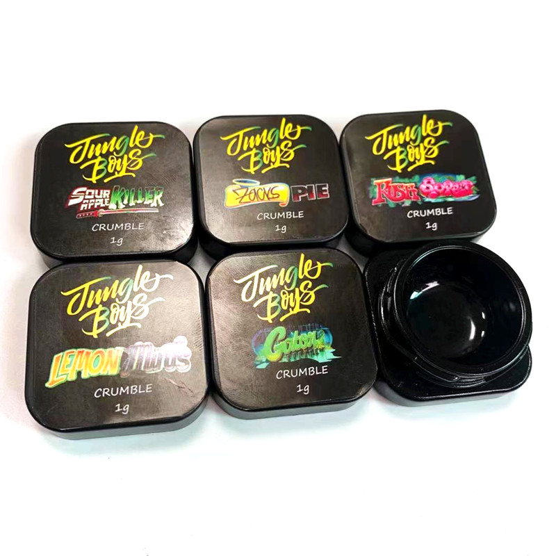 Empty Jungle Boys Crumble Wax Jar 5ml clear Glass Can with Child Resistant Lid for live resin concentrate containers
Empty Jungle Boys Crumble Wax Jar 5ml clear Glass Can with Child Resistant Lid for live resin concentrate containers