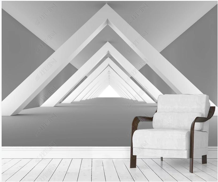 3d customized wallpaper Building extension space 3d stereo background wall modern wallpaper for living room