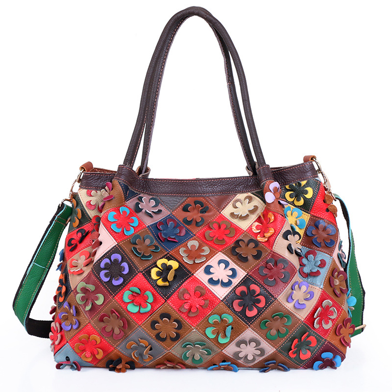 Genuine Leather National Style Tote: Colorful Decal, Large Capacity Shoulder Bag for Women, As pic
Genuine Leather National Style Tote: Colorful Decal, Large Capacity Shoulder Bag for Women, As pic