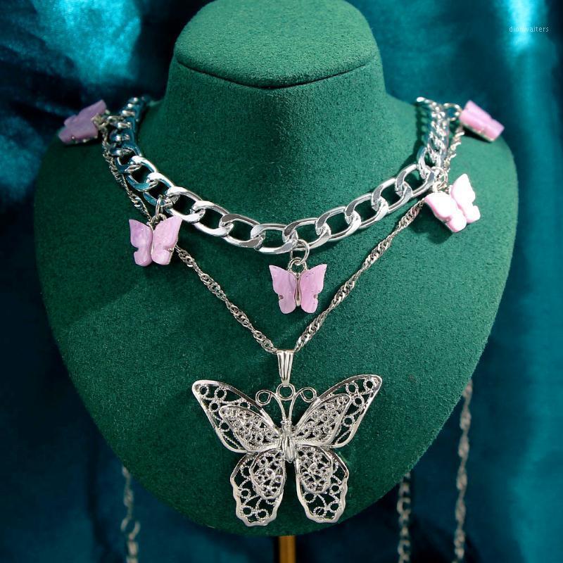Trendy Multilayer Acrylic Butterfly Pendant Necklace For Women Silver Color Hollow Chunky Chain Necklaces Jewelry Chains
Trendy Multilayer Acrylic Butterfly Pendant Necklace For Women Silver Color Hollow Chunky Chain Necklaces Jewelry Chains