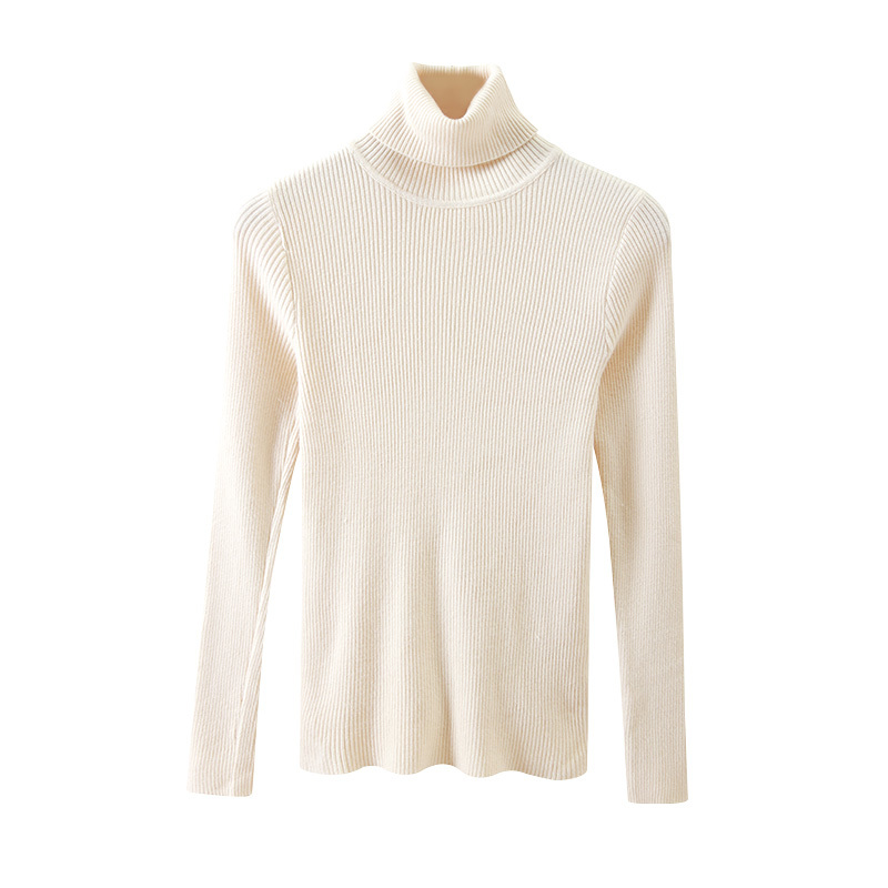 Long Sleeve Inner Pullover Slim Solid Knitted Jumper Turtleneck Sweater Women Autumn and Winter Bottoming Sweater 11555 210518