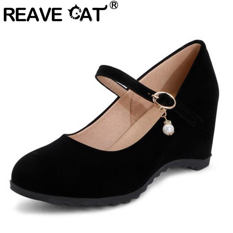 CAT 2021 Women Pumps Round Toe 7.5cm Wedge Heel Flock Buckle Pearl Classic Soft Breathable Big Size 34-43 A3816 Dress Shoes, Black
CAT 2021 Women Pumps Round Toe 7.5cm Wedge Heel Flock Buckle Pearl Classic Soft Breathable Big Size 34-43 A3816 Dress Shoes, Black