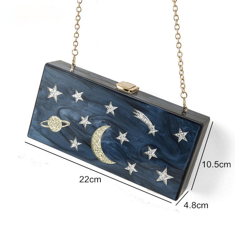 Women Wallet Evening Messenger Acrylic Bag Drop Light Blue Pearl Moon And Star Striped Landscape Clutch Box Bags Shoulder, As picture
Women Wallet Evening Messenger Acrylic Bag Drop Light Blue Pearl Moon And Star Striped Landscape Clutch Box Bags Shoulder, As picture