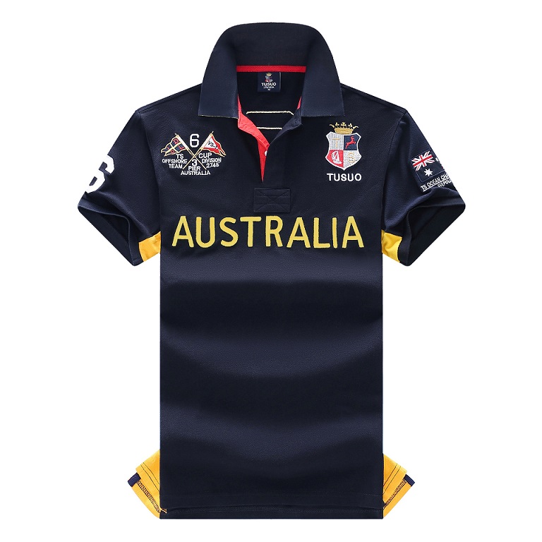 2024S Summer shirt lapel cotton embroidery British casual fashion short sleeve classic T-shirt s-5XL