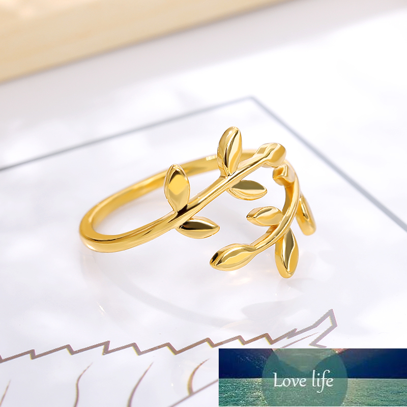 Nickel-Free Rose Gold Olive Tree Branch Leaves Midi Rings Jewelry Women's Fashion Accessories Leaf Wrap Ring BFF Bague Femme