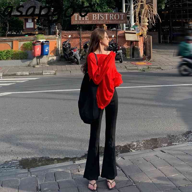 Pants & Capris Slim High Waist Cotton Grey Flare Women Casual Black Wild Mujer Pantalones Streetwear Drop 210429