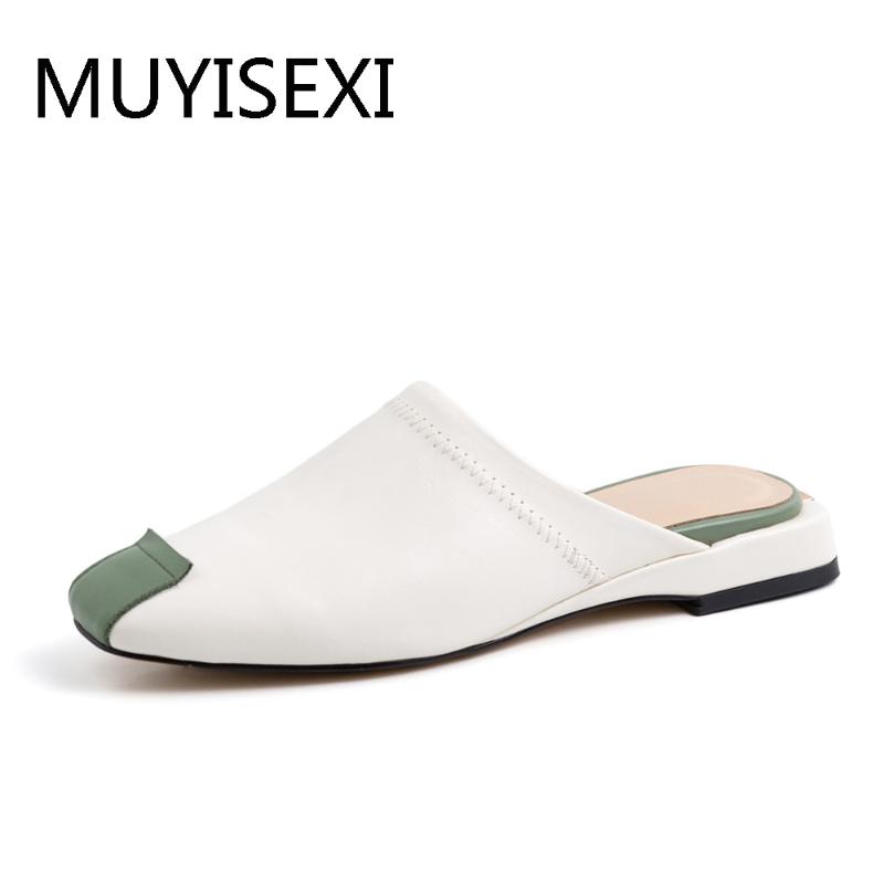 Slippers Flat Brand Mules Full Genuine Leather Shoes Women Casual Comfortable White 34-40 MMS03 MUYISEXI, Black
Slippers Flat Brand Mules Full Genuine Leather Shoes Women Casual Comfortable White 34-40 MMS03 MUYISEXI, Black