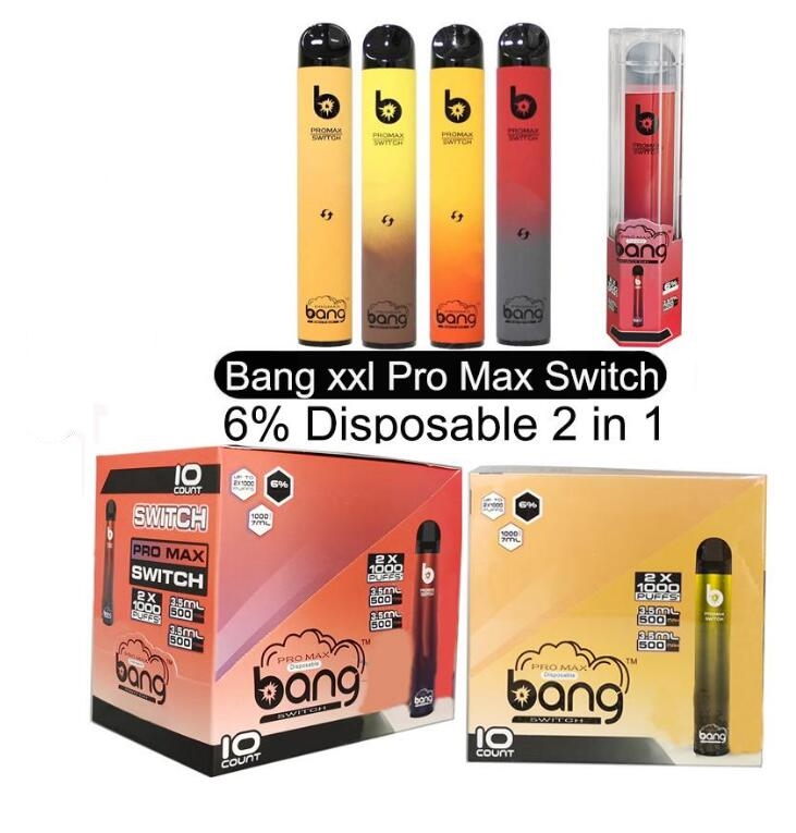 Bang XXL Pro Max Switch Disposable Vape Pens E Cigarettes Vape Kits 500mAh Battery 2000puffs Vaporizer Pen
Bang XXL Pro Max Switch Disposable Vape Pens E Cigarettes Vape Kits 500mAh Battery 2000puffs Vaporizer Pen
