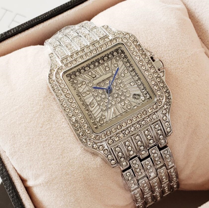 Shinning Diamonds Iced Out Watches Stainless Steel Quartz Movement Women Gift Party Wristwatch Clock, As pic
Shinning Diamonds Iced Out Watches Stainless Steel Quartz Movement Women Gift Party Wristwatch Clock, As pic