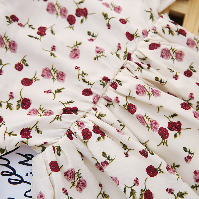 Girls Dress Autumn Fashion Rural Style Long Sleeve Girl Print GirlsClothes 210515