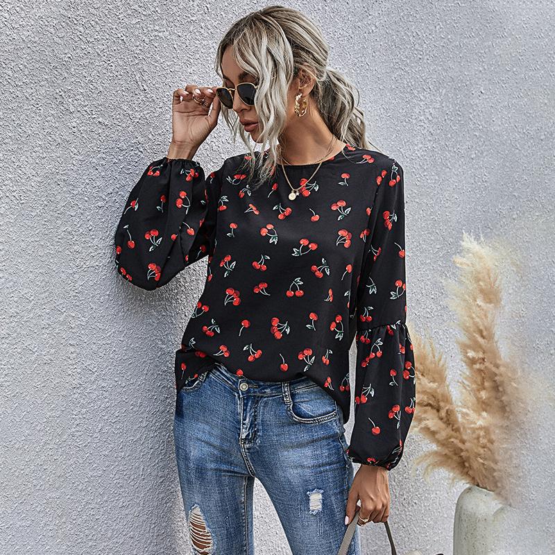 Women's Blouses & Shirts 2021 Spring Cute Ladies Cherry Print Black O Neck Long Puff Sleeve T Shirt For Women Plus Size
Women's Blouses & Shirts 2021 Spring Cute Ladies Cherry Print Black O Neck Long Puff Sleeve T Shirt For Women Plus Size