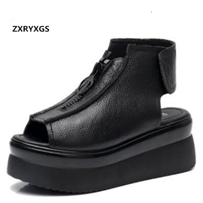 Promotion Fish Mouth Top Cowhide Summer Sandals Thick Bottom Wedges Genuine Leather Women Sandal Shoes Black 210521, Black 002
Promotion Fish Mouth Top Cowhide Summer Sandals Thick Bottom Wedges Genuine Leather Women Sandal Shoes Black 210521, Black 002