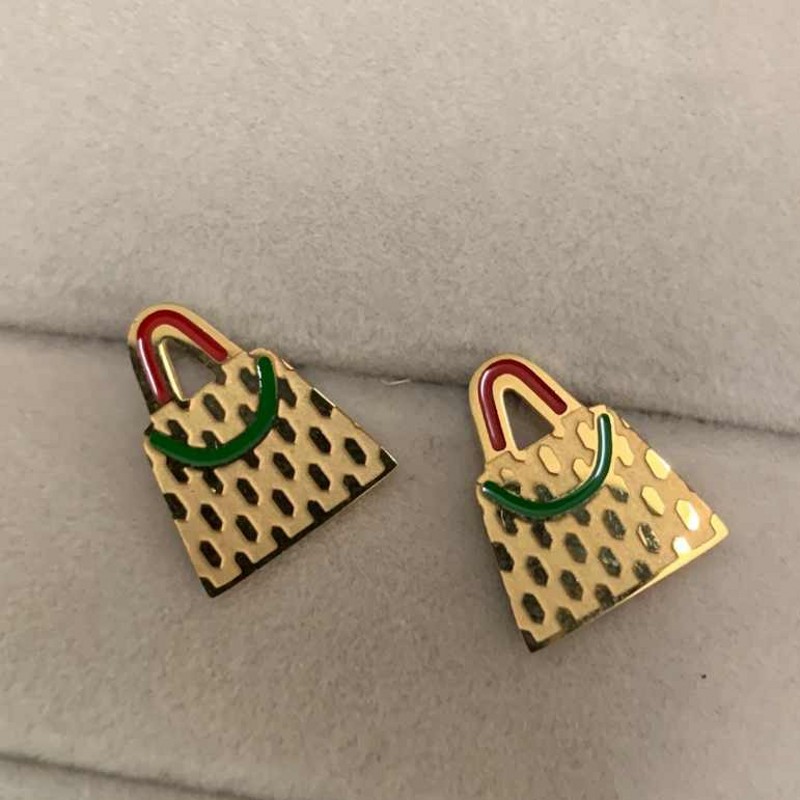 Top Quality Fashion Styles Women Designer Studs Gold Plated Bag Stamp Stainless Steel Trendy Earrings Engagement Jewelry Wholesale
Top Quality Fashion Styles Women Designer Studs Gold Plated Bag Stamp Stainless Steel Trendy Earrings Engagement Jewelry Wholesale