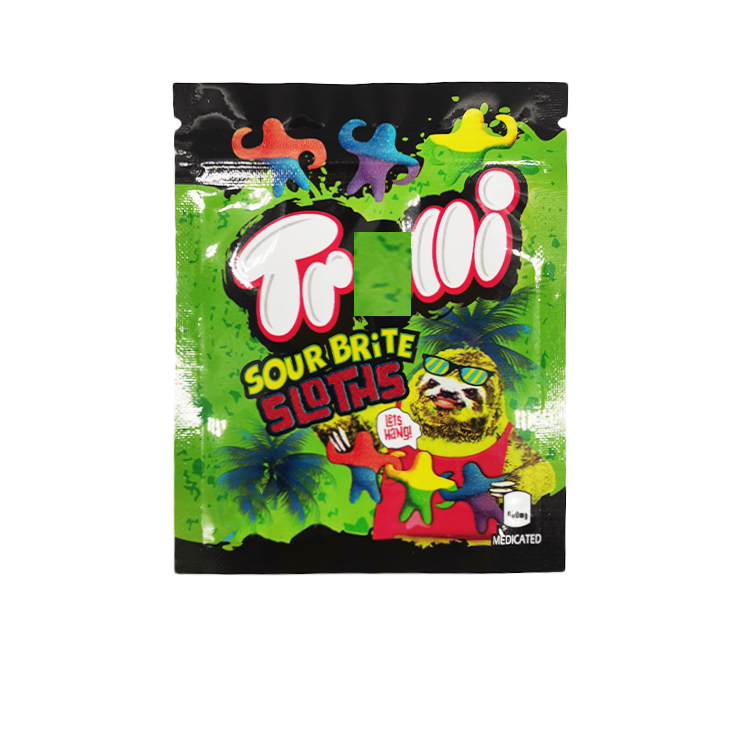 Trolli trrlli edible packaging bag plastic packing with zipper apple peachieos sour brite SLOTHS crawlers very berry candy bags
Trolli trrlli edible packaging bag plastic packing with zipper apple peachieos sour brite SLOTHS crawlers very berry candy bags