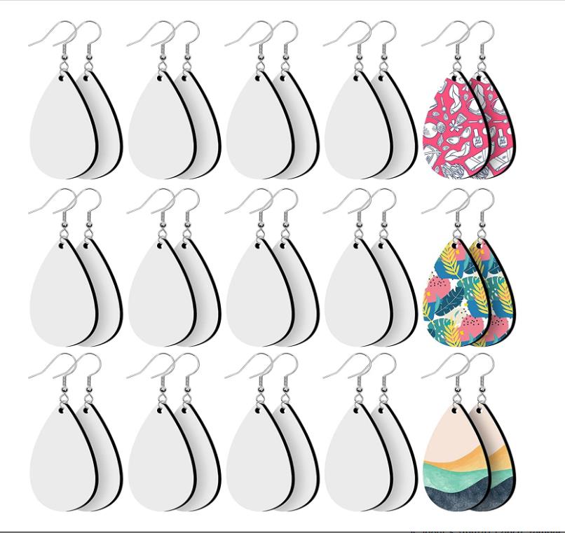 Sublimation Blank Earrings Heat Transfer Earring Unfinished Wood Teardrop Pendants in 5 Assorted Shapes for Jewelry DIY Making
Sublimation Blank Earrings Heat Transfer Earring Unfinished Wood Teardrop Pendants in 5 Assorted Shapes for Jewelry DIY Making