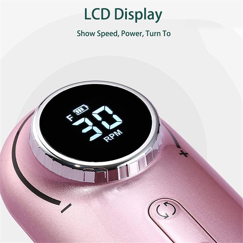 Nail Drill & Accessories 30000RPM Machine Rechargeable Pedicure File Apparatus LCD Display Tools Manicure Polisher Pen