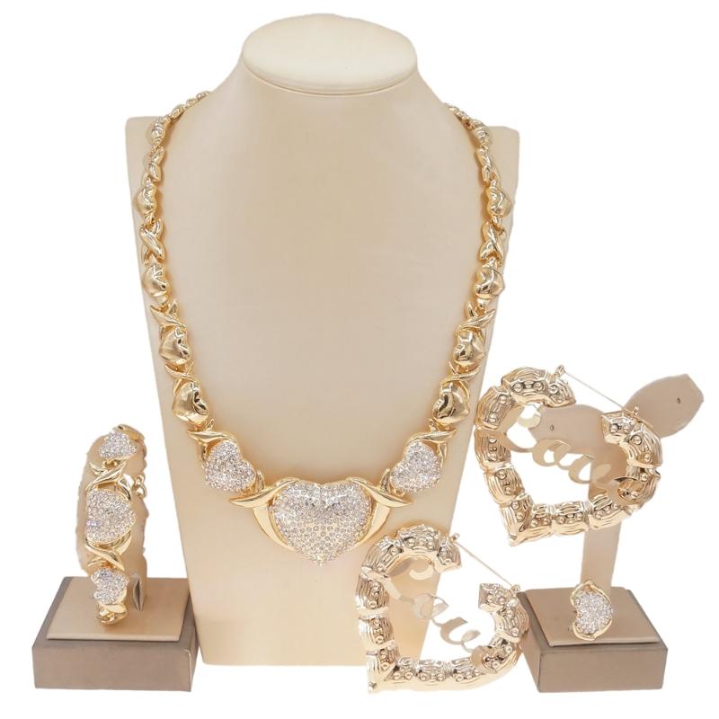 Earrings & Necklace Crystal Set For Jewelry Sets Women Trendy Gold Color African Fashions, Silver
Earrings & Necklace Crystal Set For Jewelry Sets Women Trendy Gold Color African Fashions, Silver