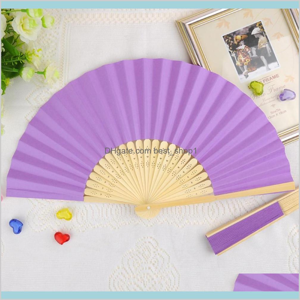 Home Garden Festive Event Favor 50Pcs Personalised Engraved Folding Hand Paper Fan Fold Vintage Fans Outdoor Wedding Baby Shower 9