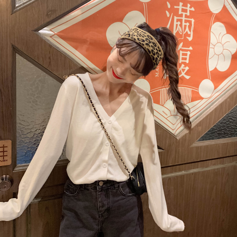 Casual V-neck Cardigan Women Sweater Knitted Tops Solid Fashion 5 Colors Autumn Female Loose Sweet Short Sweaters 11753 210506