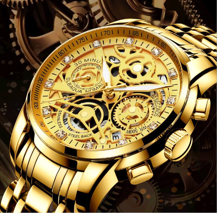 NEW 2021 NEKTOM Men's Hollow Steel Band High-grade Quartz Watch Luminous Waterproof Non-mechanical Hot Style, Silver-gold
NEW 2021 NEKTOM Men's Hollow Steel Band High-grade Quartz Watch Luminous Waterproof Non-mechanical Hot Style, Silver-gold