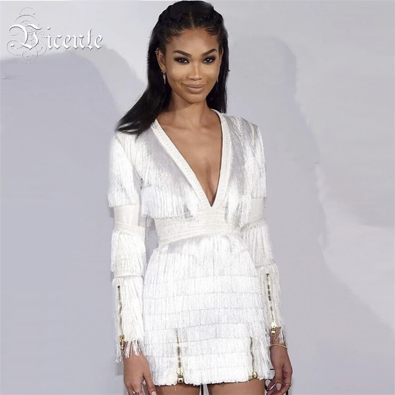 Fashion Zipper Design Tassels Long Sleeves Sexy V Neck Solid Color Bodycon Mini Dress 210520, White
Fashion Zipper Design Tassels Long Sleeves Sexy V Neck Solid Color Bodycon Mini Dress 210520, White