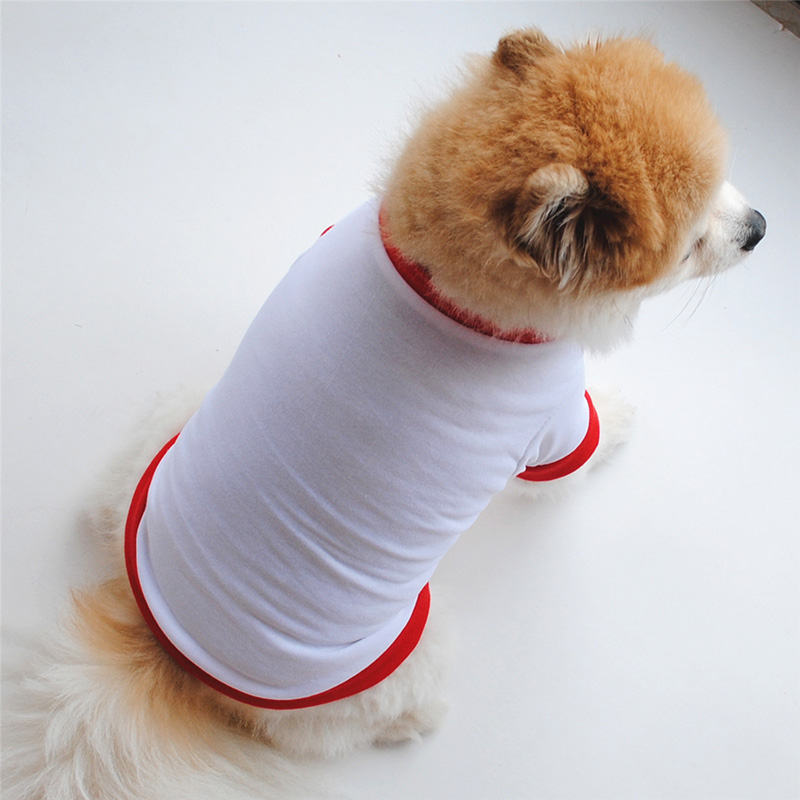 Sublimation Blanks Dog Clothes White Blank Puppy Shirts Solid Color Small Dogs T Shirt Cotton Pet Outwear Supplies