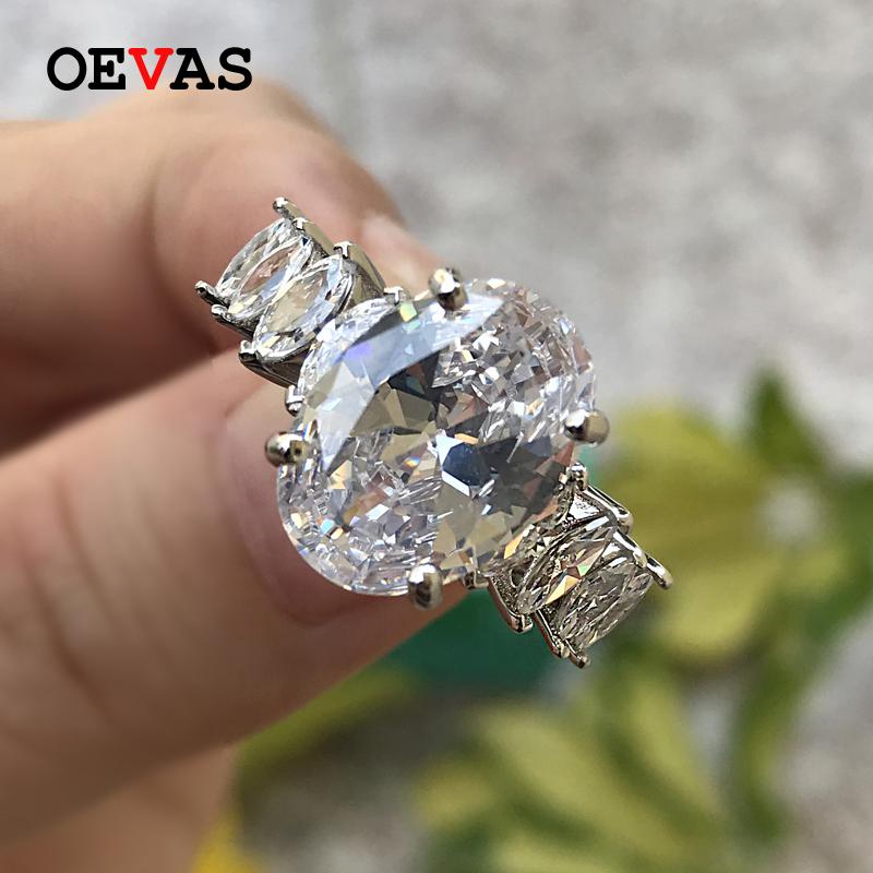 Cluster Rings OEVAS 100% 925 Sterling Silver Sparkling 10*14mm Oval Zircon High Carbon Diamond Wedding For Women Party Fine Jewelry Gift, Golden;silver
Cluster Rings OEVAS 100% 925 Sterling Silver Sparkling 10*14mm Oval Zircon High Carbon Diamond Wedding For Women Party Fine Jewelry Gift, Golden;silver