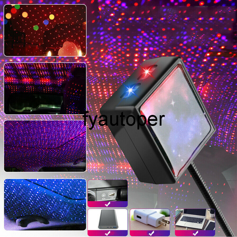 USB Entertainment Car Light Projector Interior Parts Atmosphere Starry Sky Lamp LED Star Night Light Bulb Car Accessories