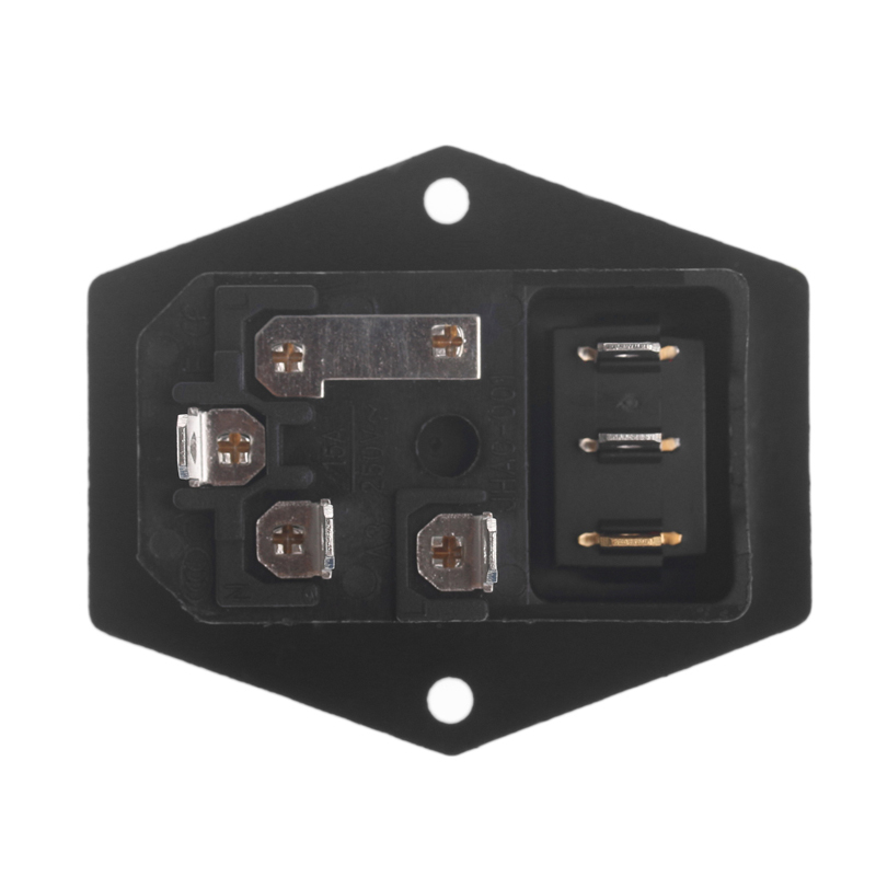 10A 250V 3 Pin IEC320 C14 Ac Inlet Connector Plug Power Socket with Red Lamp Tuimer Switch 10A Safety socket holder Male Connector