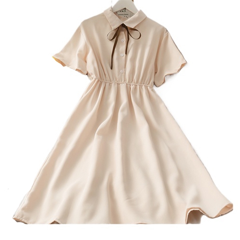 Dress Women Chiffon Bow Solid High Waist Turn-down Collar Preppy Style Kawaii Ulzzang Temperament Girls Summer Holiday 210520, Burgundy
Dress Women Chiffon Bow Solid High Waist Turn-down Collar Preppy Style Kawaii Ulzzang Temperament Girls Summer Holiday 210520, Burgundy