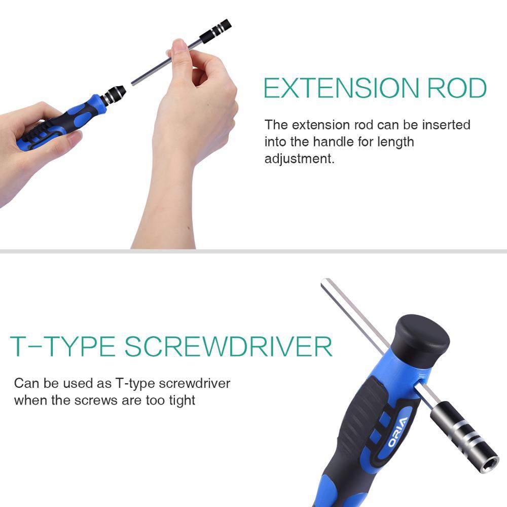 Oria magnetic screwdriver assembly precision kit s2 strong steel 54 on one phone tablet tool repair hand kit assembly