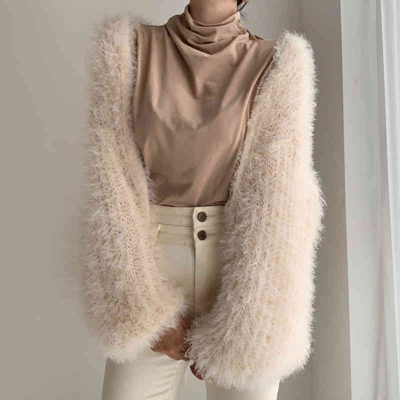 Nomikuma Korea Autumn Winter Warm Sweater Cardigan Causal Long Sleeve V-neck Knitted Jacket New Women Open Stitch 6C835 210427