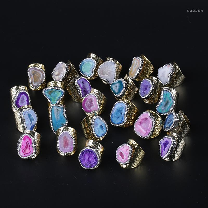 Cluster Rings KEJI LAI IPCS Big Gold Multi Colors Geode Crystal Semi Precious Stone Slice Bead Charm Open Hammered Cuff For Woman Man, Golden;silver
Cluster Rings KEJI LAI IPCS Big Gold Multi Colors Geode Crystal Semi Precious Stone Slice Bead Charm Open Hammered Cuff For Woman Man, Golden;silver