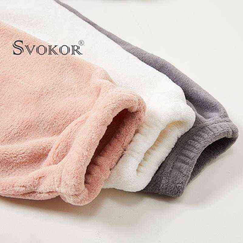 SVOKOR Warm Fleece Pants Women's Casual Home Trousers Coral Loose Comfortable Plush Autumn Winter Female Clothes 211115