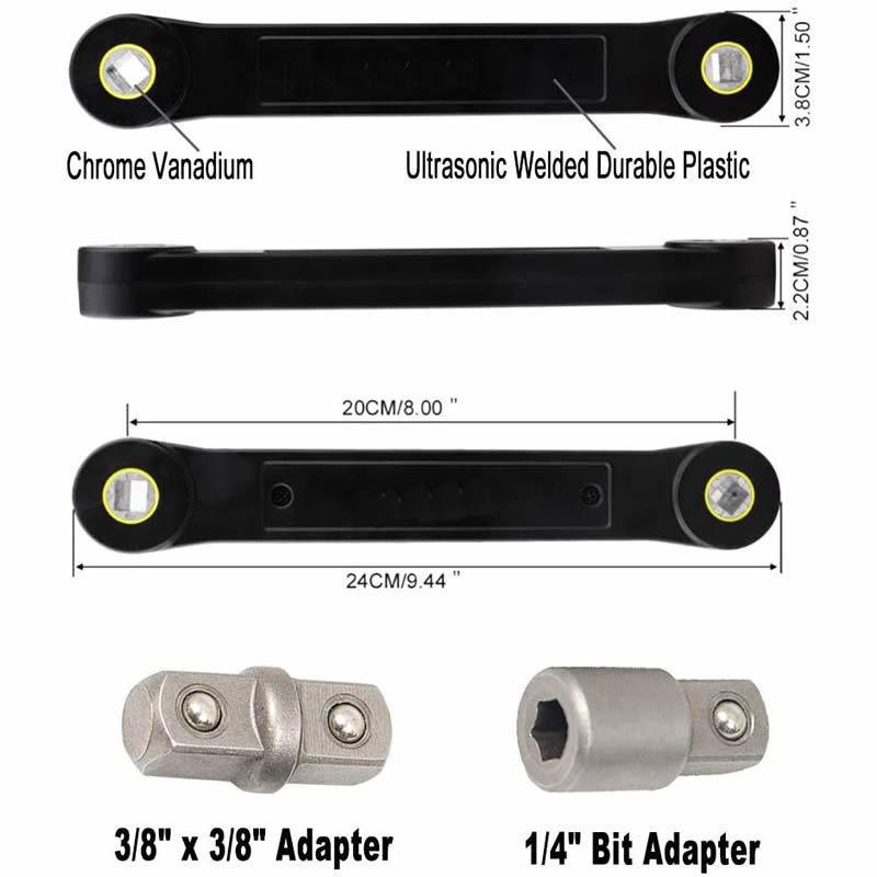Hand Tools Universal Extension Wrench Adjustable Spanner 38 Inch Ratchet Car Vehicle Replacement Parts Screw Nut Tool Set9775834