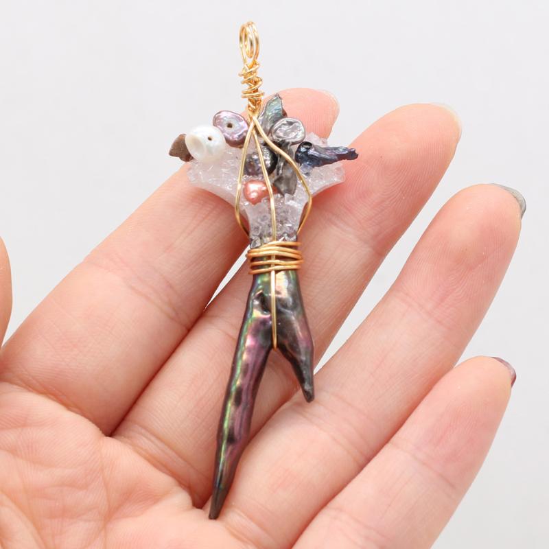 Charms Natural Freshwater Pearl Pendant Irregularly Wound 28x70mm DIY Necklace Cinderella's Magic Jewelry, Bronze;silver
Charms Natural Freshwater Pearl Pendant Irregularly Wound 28x70mm DIY Necklace Cinderella's Magic Jewelry, Bronze;silver