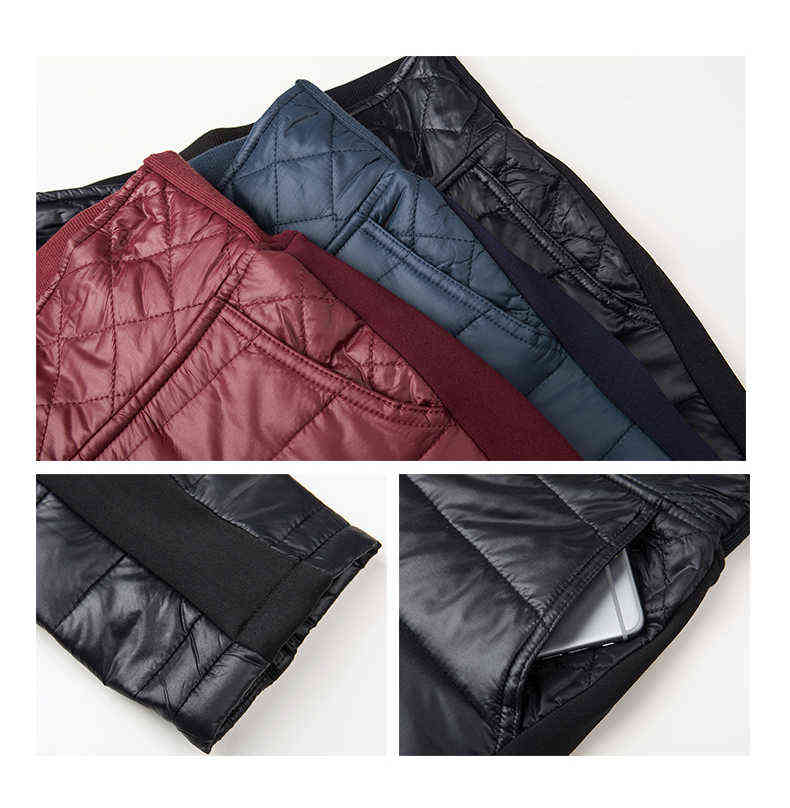 Winter Warm Duck Down Velvet Women's Pants High Waist Solid Skinny Formal Female Elastic Work Trousers Lady 211115