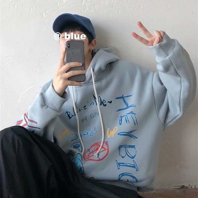 Autumn new large cartoon graffiti printed sweater men's hooded fashion brand loose casual top, White
Autumn new large cartoon graffiti printed sweater men's hooded fashion brand loose casual top, White