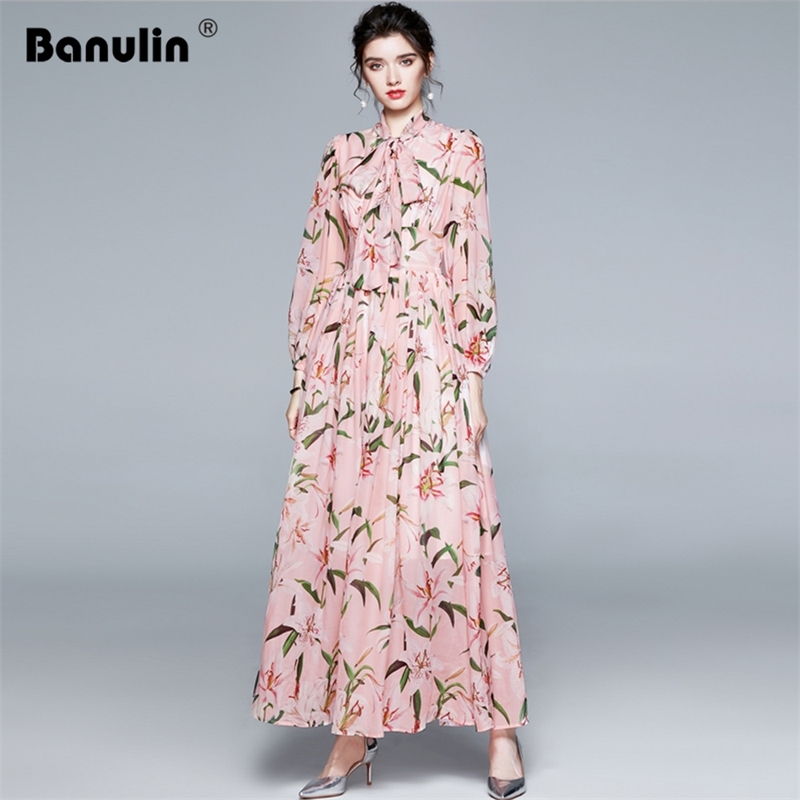 Autumn Fashion Runway Maxi Dresses Women Long Sleeve Charming Lily Floral Print Chiffon Boho Holiday 210603, Pink
Autumn Fashion Runway Maxi Dresses Women Long Sleeve Charming Lily Floral Print Chiffon Boho Holiday 210603, Pink
