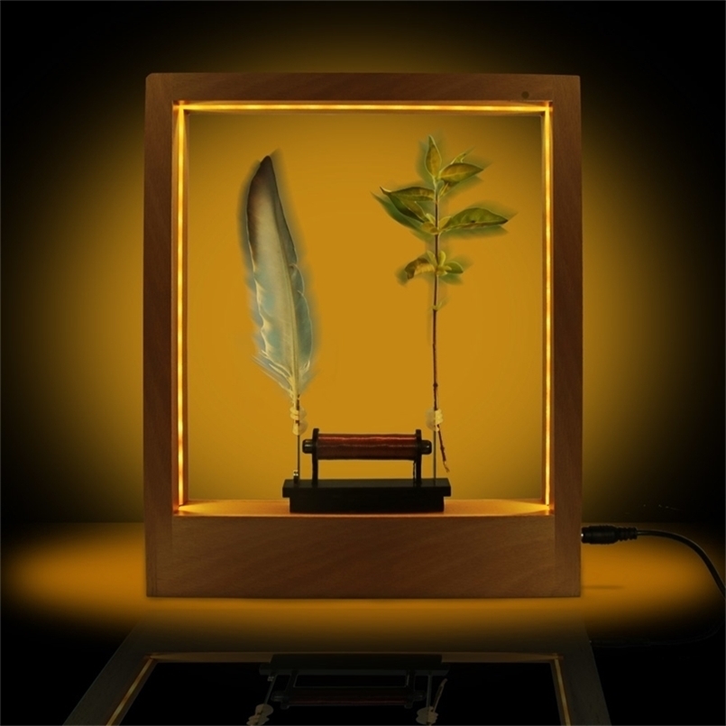 Slow Motion Frame LED Optical Illusion Sculpture Down Time Action Picture Lightweight Object Desktop Decor 211108