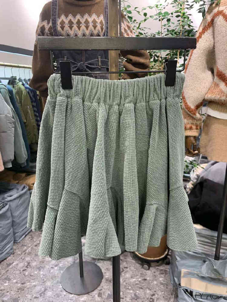 Nomikuma Korean Pleated Ruffle Mini A-line Skirt Stretch High Waist Sweet Women Skirts New Fashion Faldas Mujer Moda 6E064 210427