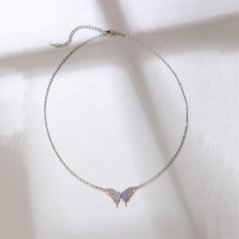 Chains Women Silver Color Alloy Butterfly Pendant Necklace For Girls Simple Clavicle Chain Neck Jewelry
Chains Women Silver Color Alloy Butterfly Pendant Necklace For Girls Simple Clavicle Chain Neck Jewelry