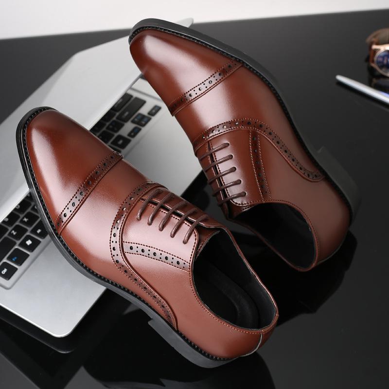 Dress Shoes Men's Business British Foreign Trade Large Size Leather Comfortable Banquet Wedding, Black
Dress Shoes Men's Business British Foreign Trade Large Size Leather Comfortable Banquet Wedding, Black