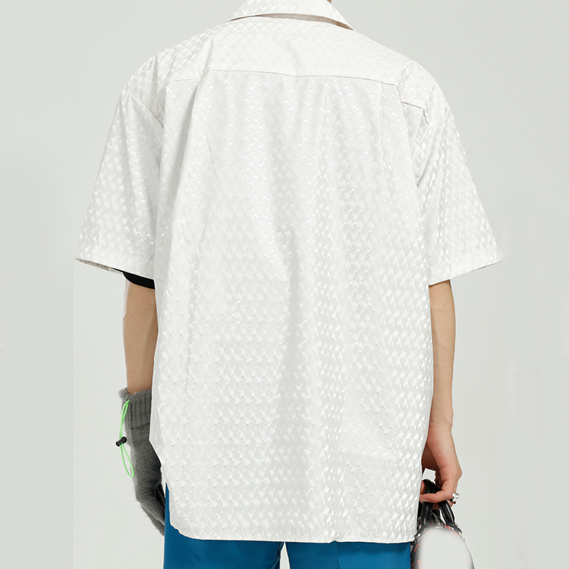 IEFB Men's Clothing Summer Trend Shirt Men's Simple Solid Color Loose Short Sleeve Shiny Korean Tcausal Shirts 9Y7120 210524