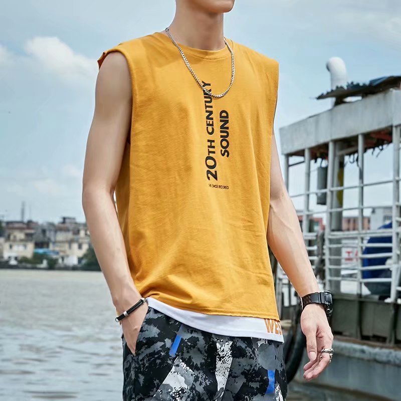men's waistcoat, sleeveless t-shirt, men's trendy brand ins, wearing summer sports trend hip hop loose jacket, Black
men's waistcoat, sleeveless t-shirt, men's trendy brand ins, wearing summer sports trend hip hop loose jacket, Black