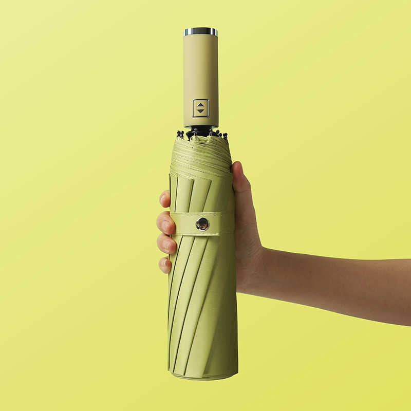 12K Three-folding Automatic Umbrella Rain Women Sunny/Rainy Windproof Anti-UV For Male Female Summer Winter Parasol 210721