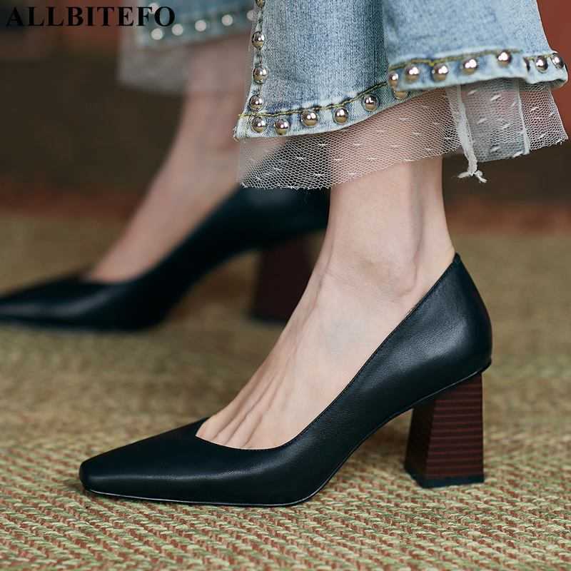 ALLBITEFO thick heel soft genuine leather women heels shoes comfortable fashion White nude girls high heel shoes high heels 210611, As picture
ALLBITEFO thick heel soft genuine leather women heels shoes comfortable fashion White nude girls high heel shoes high heels 210611, As picture